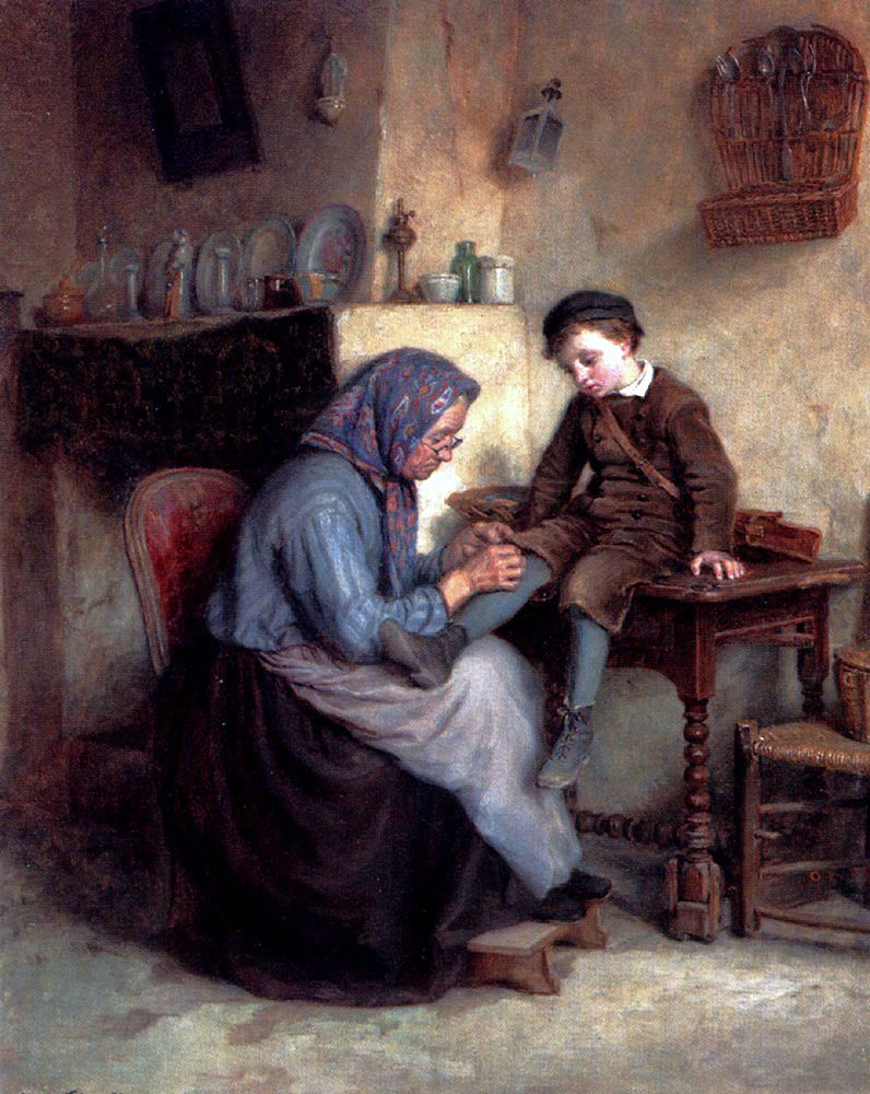 Edouard Frere Worn Through - Hand Painted Oil Painting