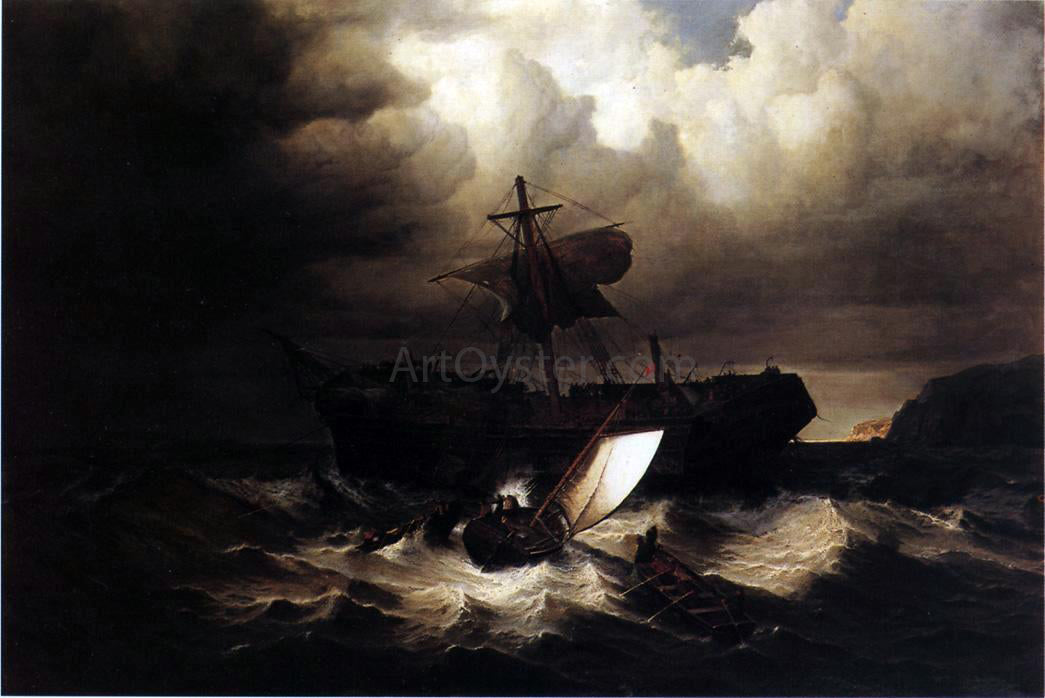 William Bradford Wreck of an Immigrant Ship off the Cost of New England - Hand Painted Oil Painting
