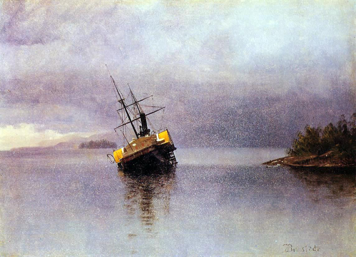 Albert Bierstadt Wreck of the 'Ancon' in Loring Bay, Alaska - Hand Painted Oil Painting