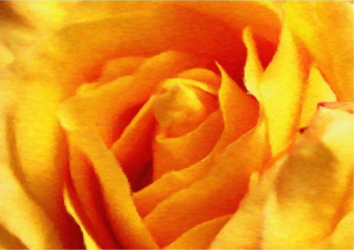 Our Original Collection Yellow Rose in Bloom - Hand Painted Oil Painting