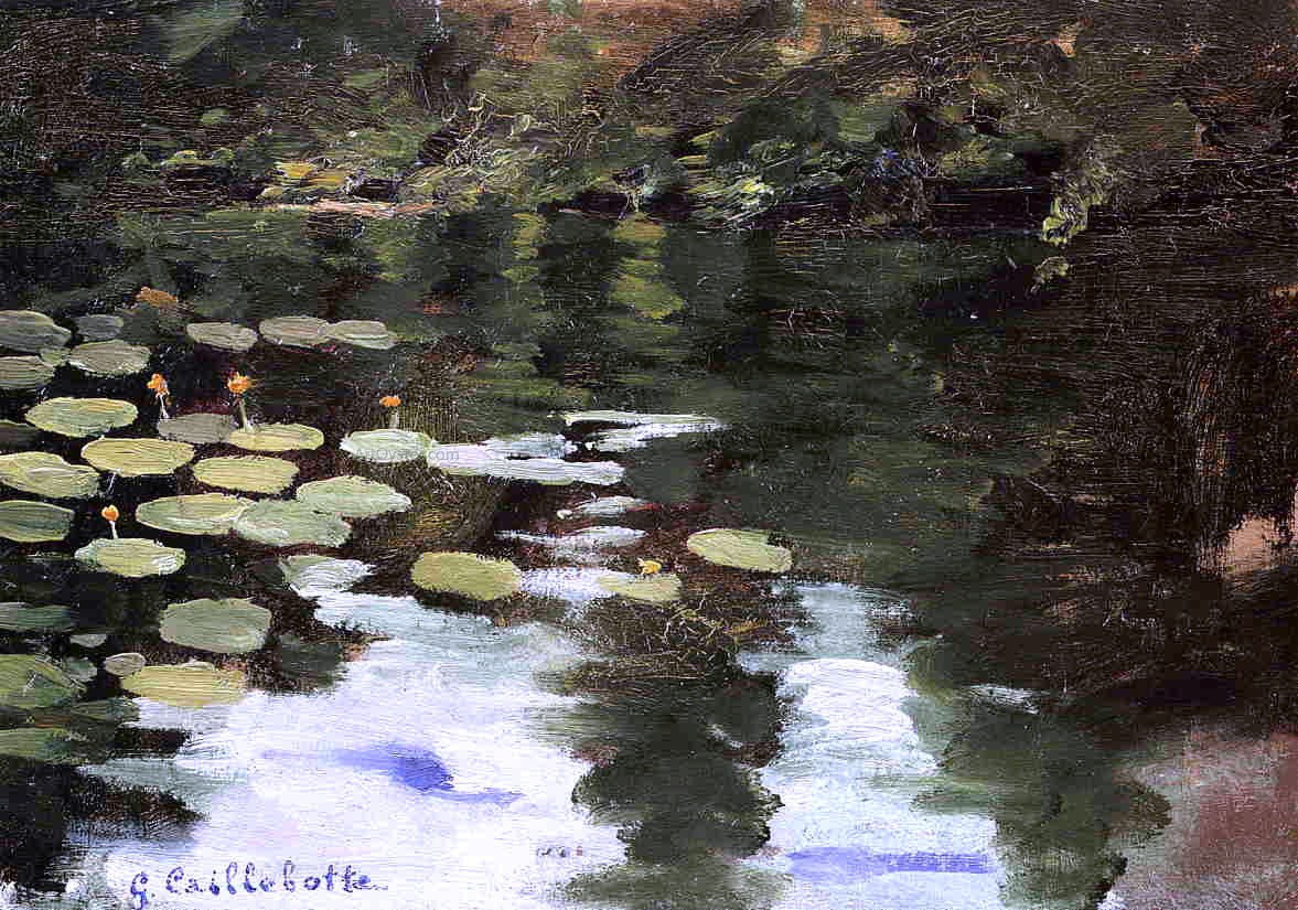 Gustave Caillebotte Yerres, on the Pond, Water Lilies - Hand Painted Oil Painting