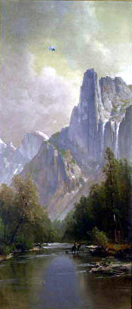 Thomas Hill Yosemite Valley with Half Dome - Hand Painted Oil Painting