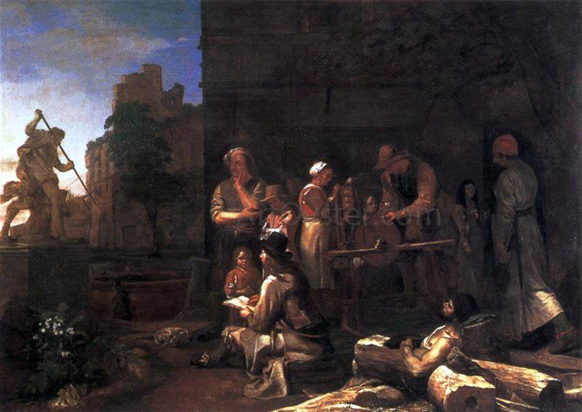 Michiel Sweerts Young Artist Drawing Bernini's Neptune and Triton - Hand Painted Oil Painting