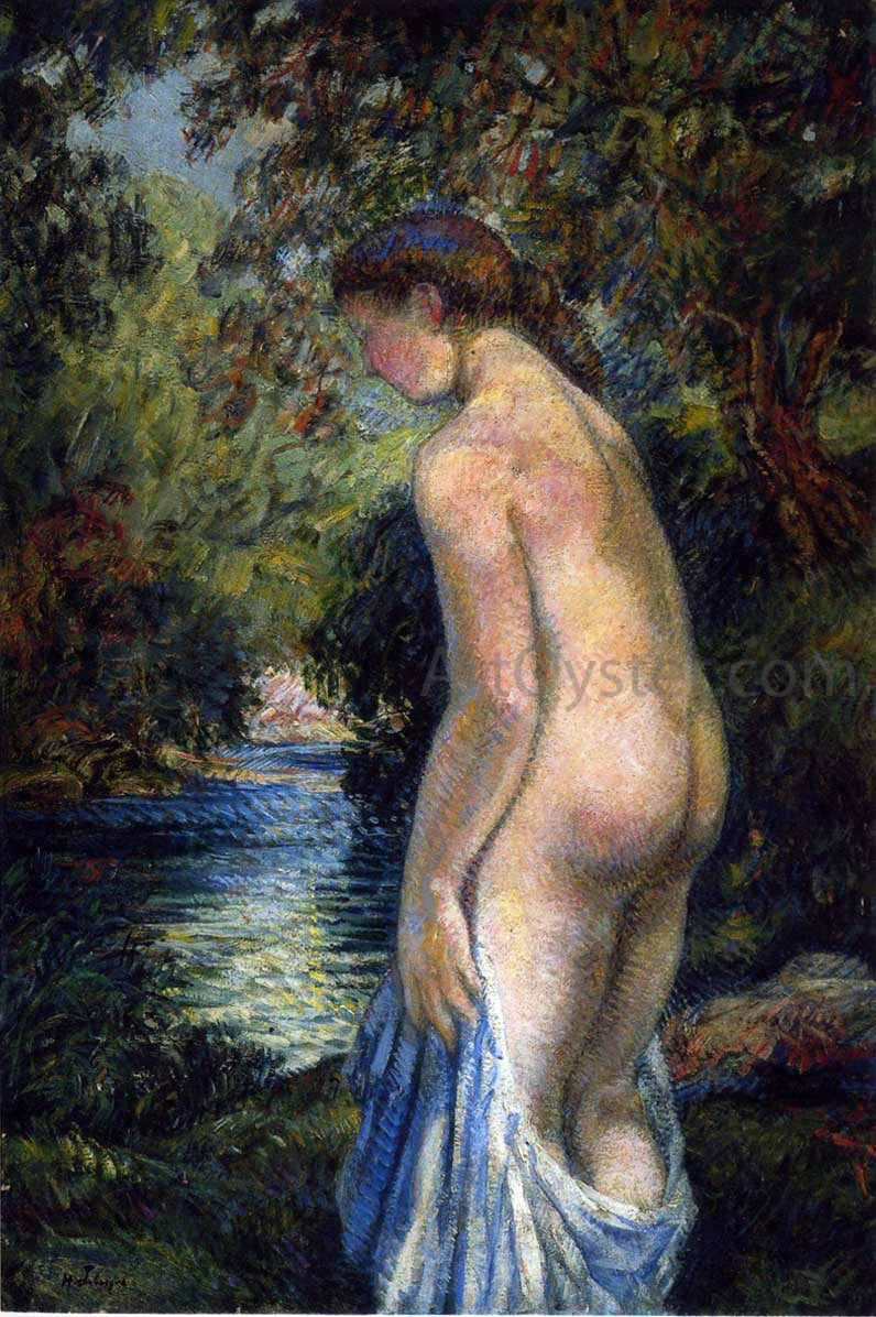 Henri Lebasque Young bathers by the river - Hand Painted Oil Painting