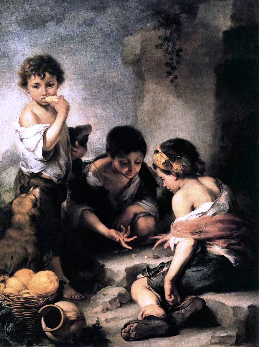 Bartolome Esteban Murillo Young Boys Playing Dice - Hand Painted Oil Painting