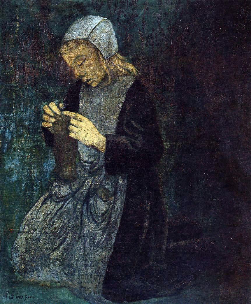 Paul Serusier Young Breton (also known as The Little Knitter) - Hand Painted Oil Painting