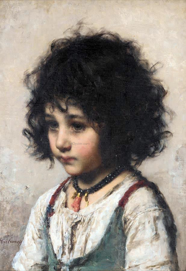 Alexei Alexeievich Harlamoff Young Girl - Hand Painted Oil Painting