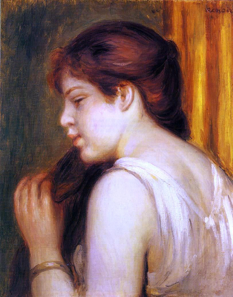 Pierre Auguste Renoir Young Girl Combing Her Hair - Hand Painted Oil Painting