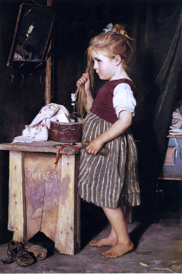 Phillip Richard Morris Young Girl Combing Her Hair - Hand Painted Oil Painting