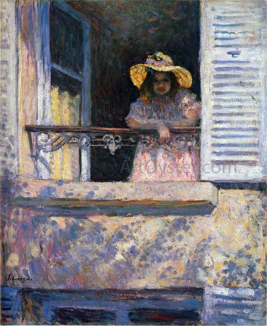 Henri Lebasque A Young Girl in a Window - Hand Painted Oil Painting
