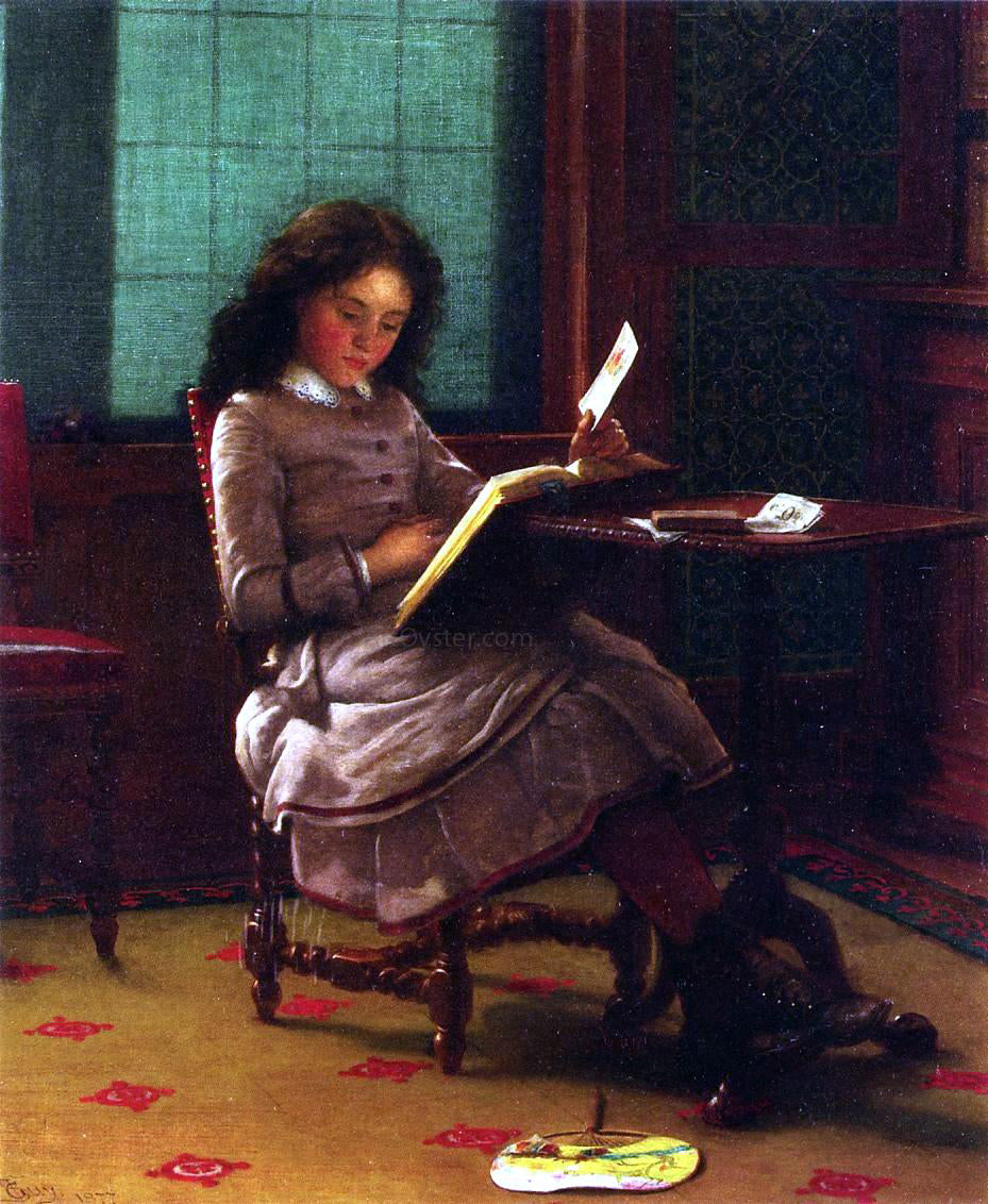 Seymour Joseph Guy Young Girl Reading - Hand Painted Oil Painting