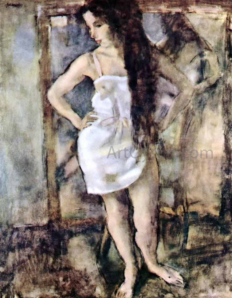 Jules Pascin Young Girl Standing - Hand Painted Oil Painting