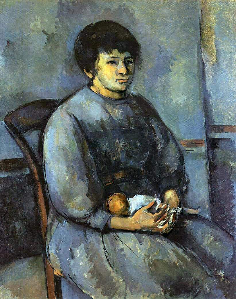 Paul Cezanne Young Girl with a Doll - Hand Painted Oil Painting