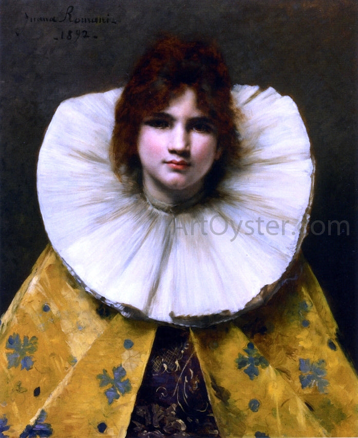  Juana Romani Young Girl with a Ruffled Collar - Hand Painted Oil Painting