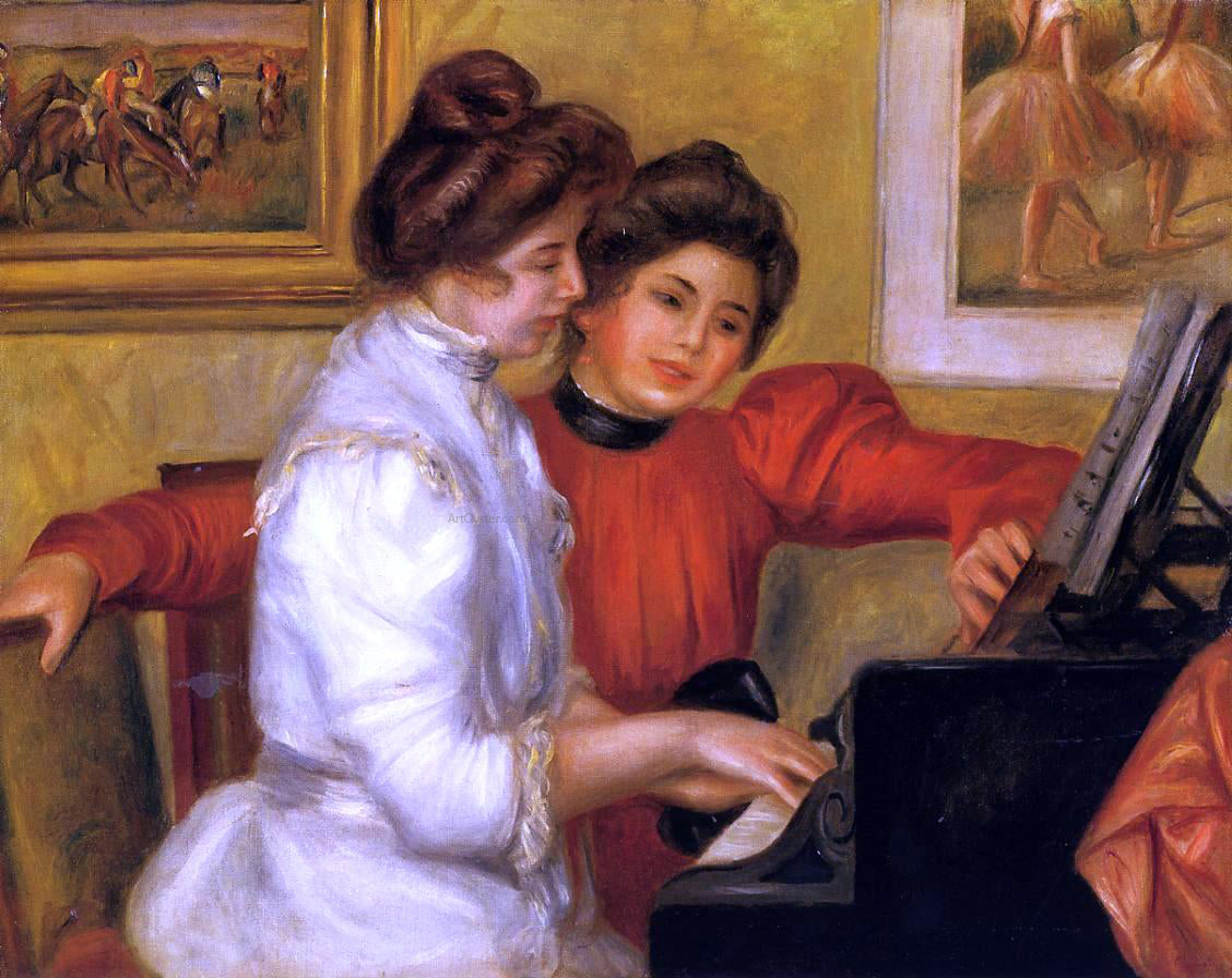 Pierre Auguste Renoir Young Girls at the Piano - Hand Painted Oil Painting