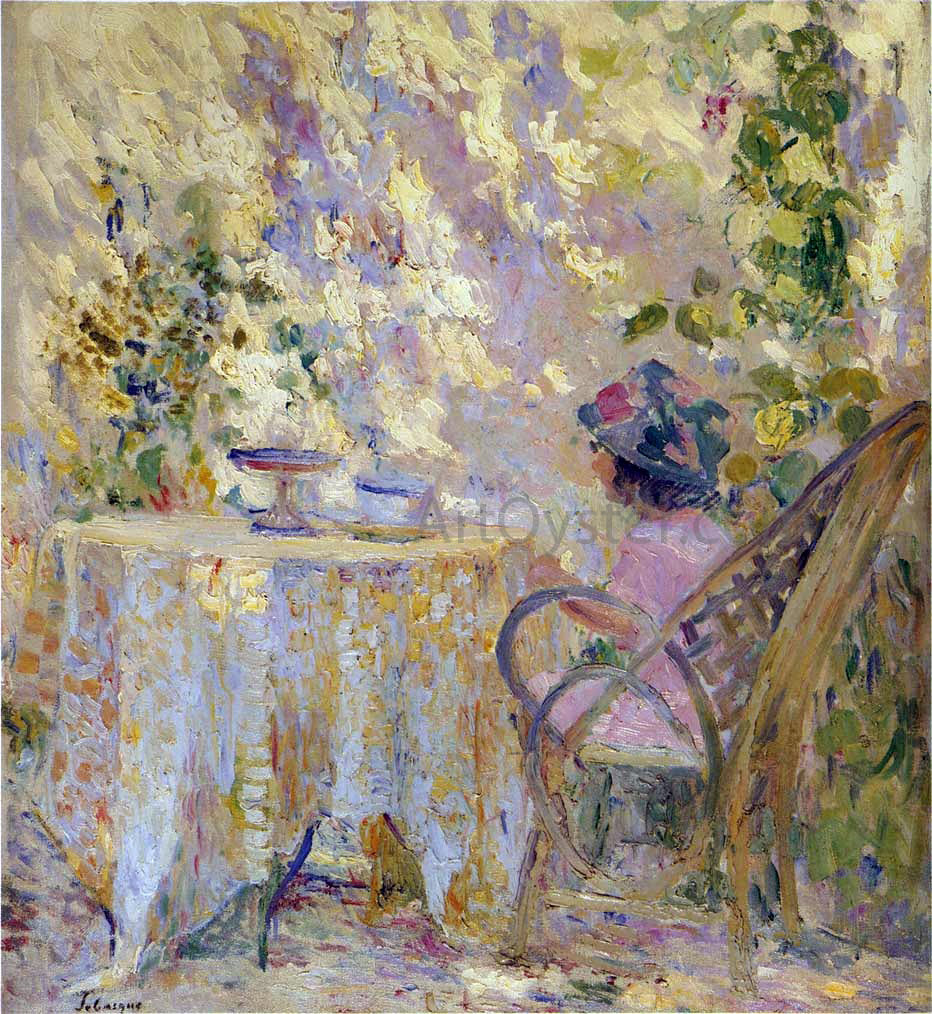 Henri Lebasque Young Girls by the Trellis - Hand Painted Oil Painting