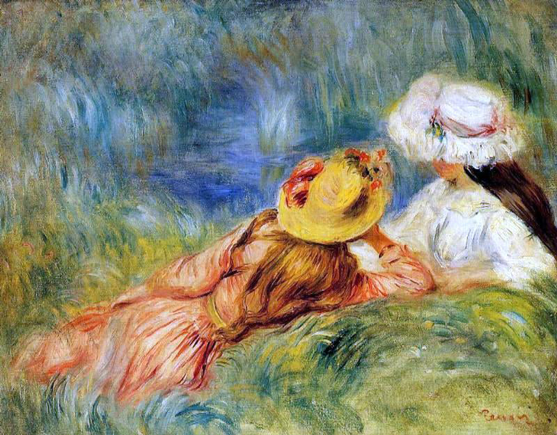Pierre Auguste Renoir Young Girls by the Water - Hand Painted Oil Painting
