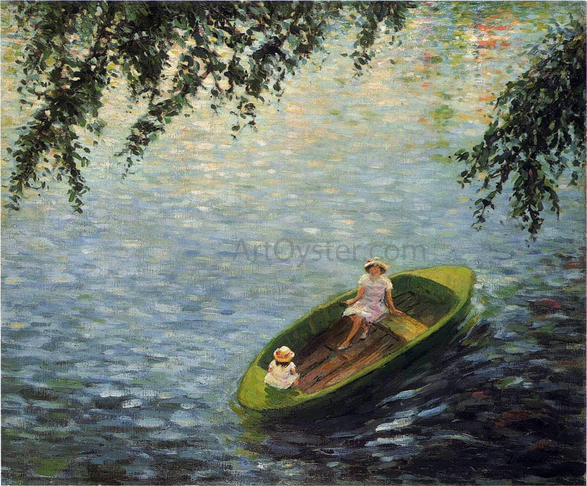 Henri Lebasque Young Girls in a Boat on the Marne - Hand Painted Oil Painting