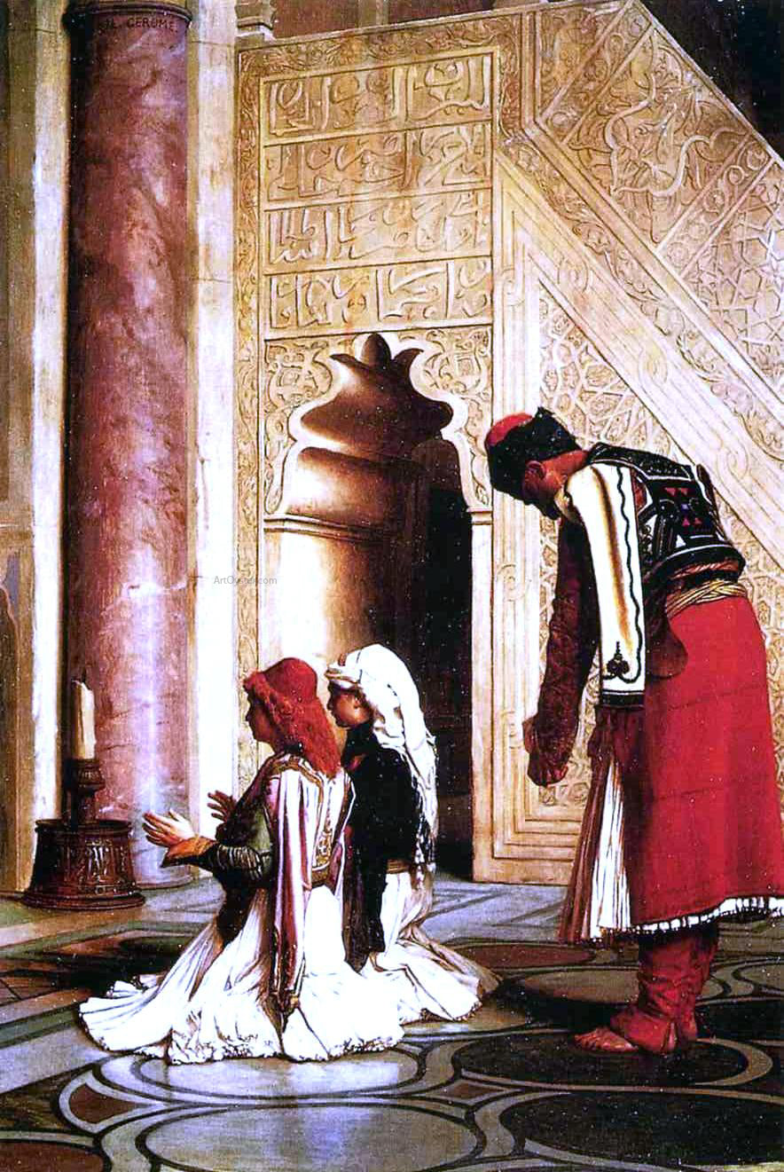 Jean-Leon Gerome Young Greeks in a Mosque - Hand Painted Oil Painting