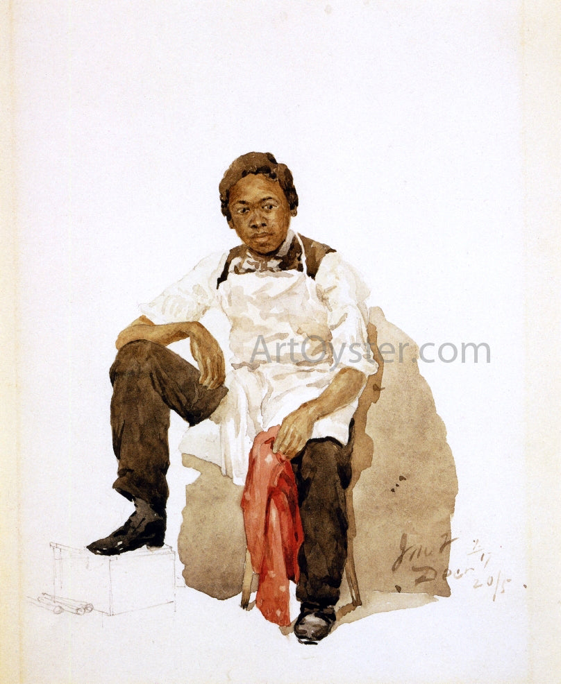 John Mackie Falconer Young Man in White Apron - Hand Painted Oil Painting