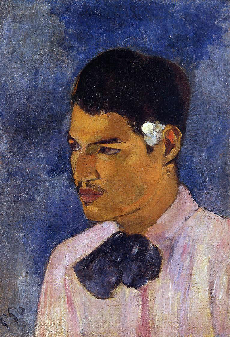 Paul Gauguin Young Man with a Flower - Hand Painted Oil Painting