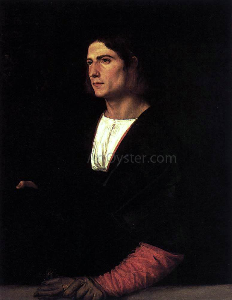 Titian Young Man with Cap and Gloves - Hand Painted Oil Painting