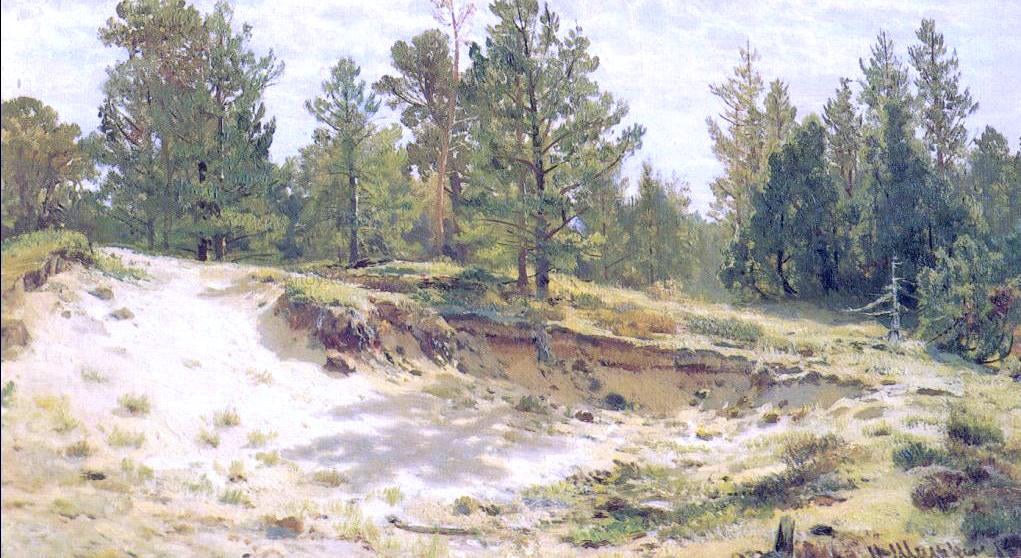 Ivan Ivanovich Shishkin Young Pines on Sandy Steep (etude) - Hand Painted Oil Painting