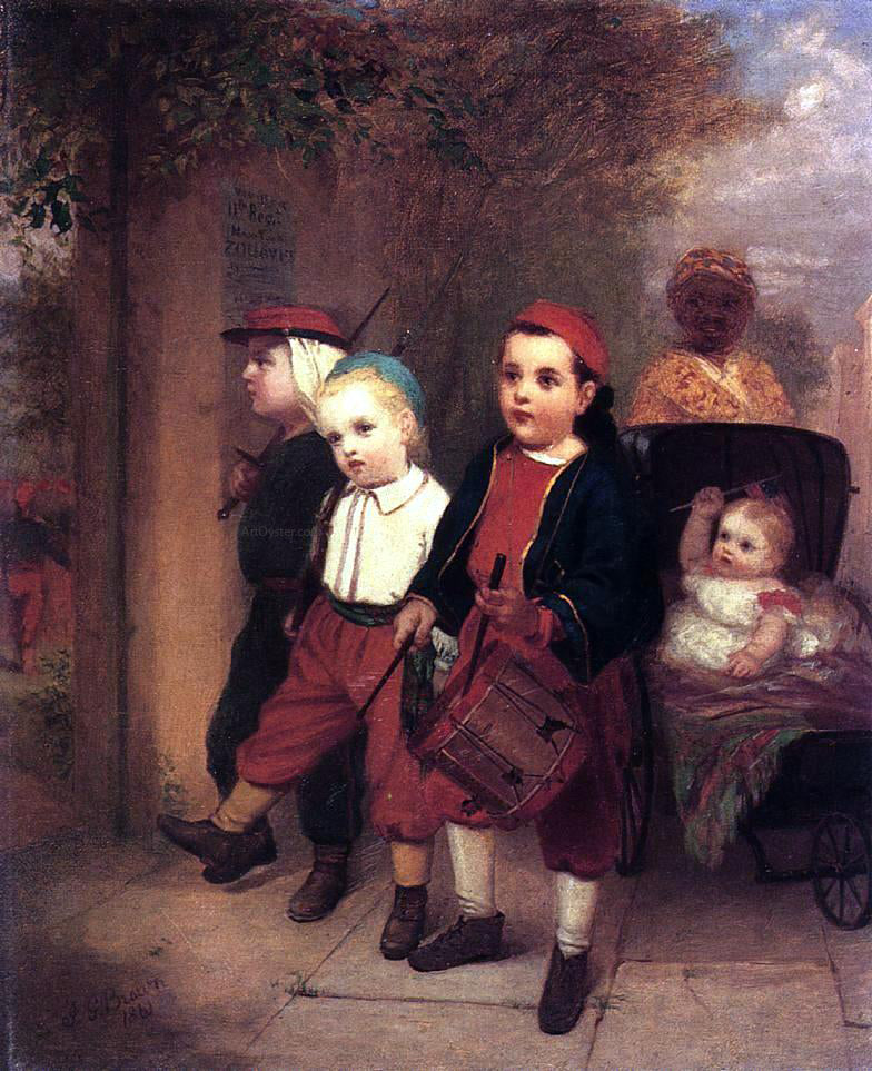 John George Brown Young Recruits - Hand Painted Oil Painting