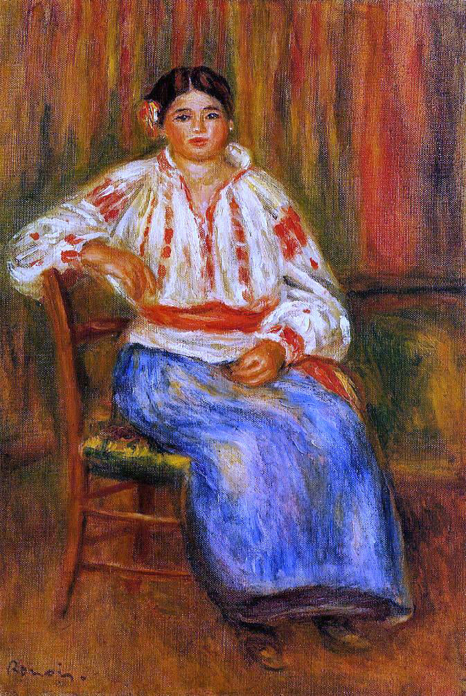 Pierre Auguste Renoir Young Roumanian - Hand Painted Oil Painting