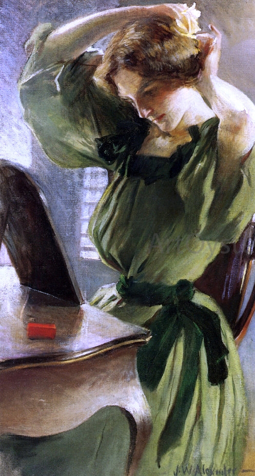 John White Alexander Young Woman Arranging Her Hair - Hand Painted Oil Painting