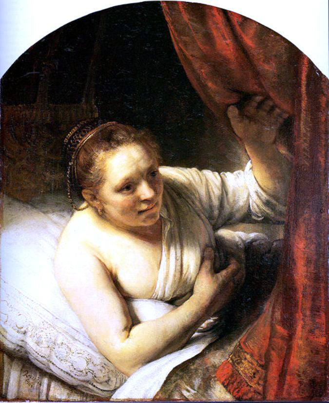 Rembrandt Van Rijn Young Woman in Bed (also known as Sarah Waiting for Tobias) - Hand Painted Oil Painting