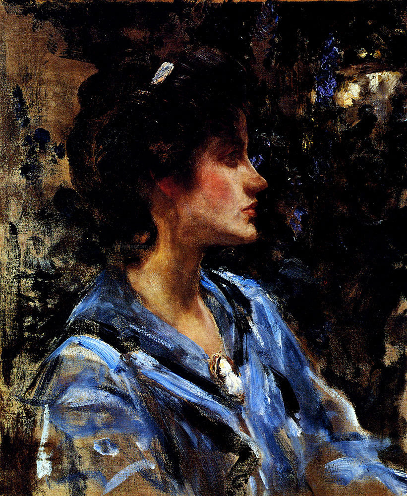 Sir James Jebusa Shannon Young Woman In Blue -- Miss H. Strom - Hand Painted Oil Painting