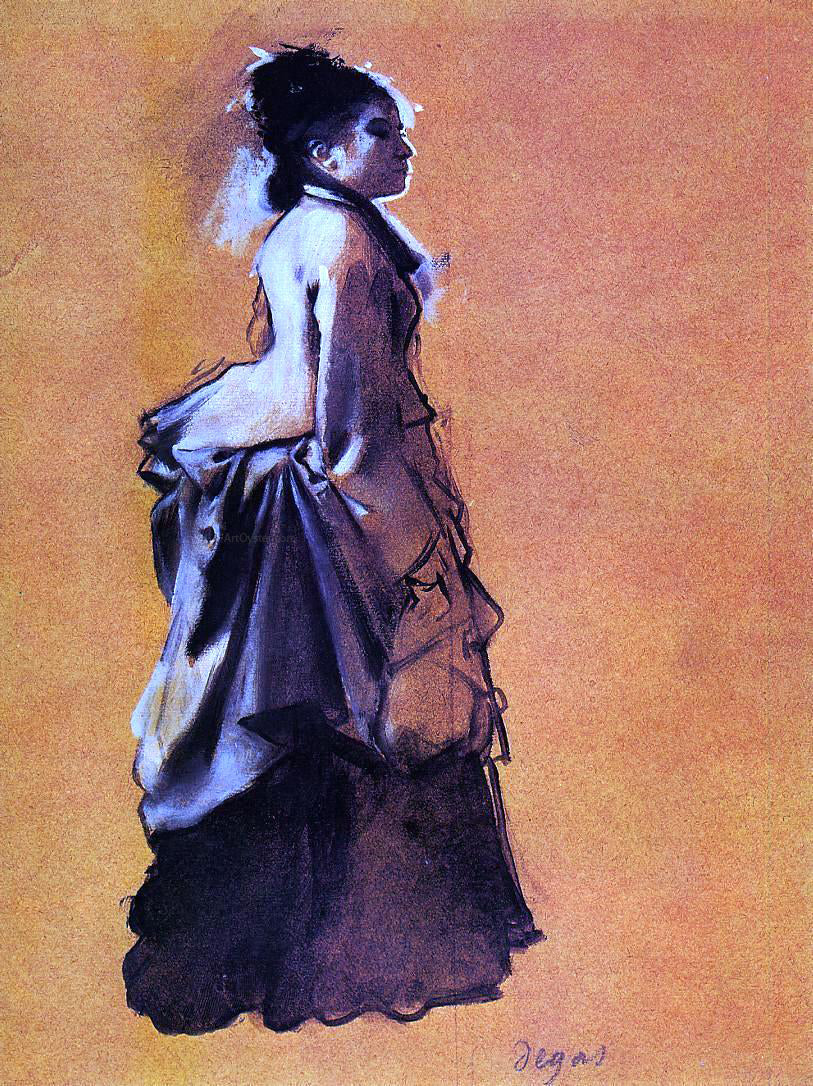 Edgar Degas Young Woman in Street Dress - Hand Painted Oil Painting