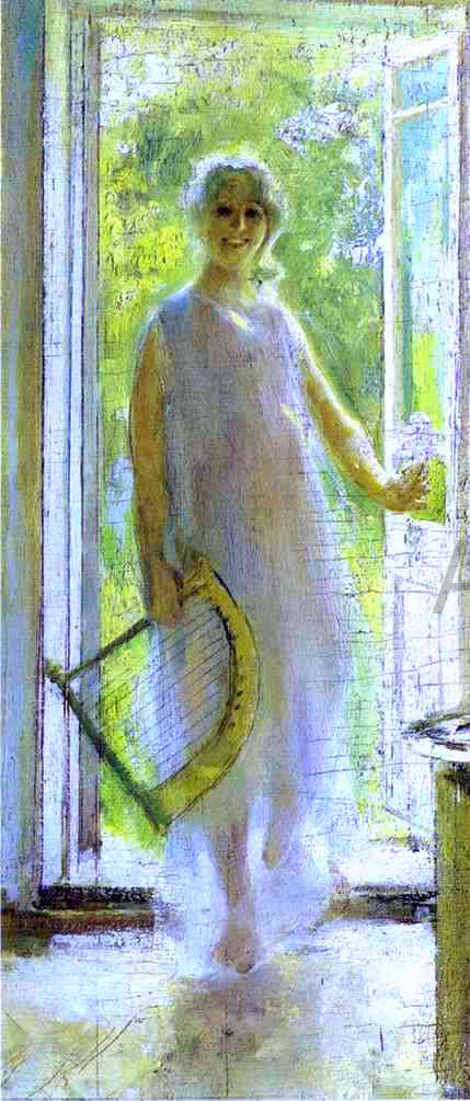 Constantin Alexeevich Korovin Young Woman on the Threshold - Hand Painted Oil Painting