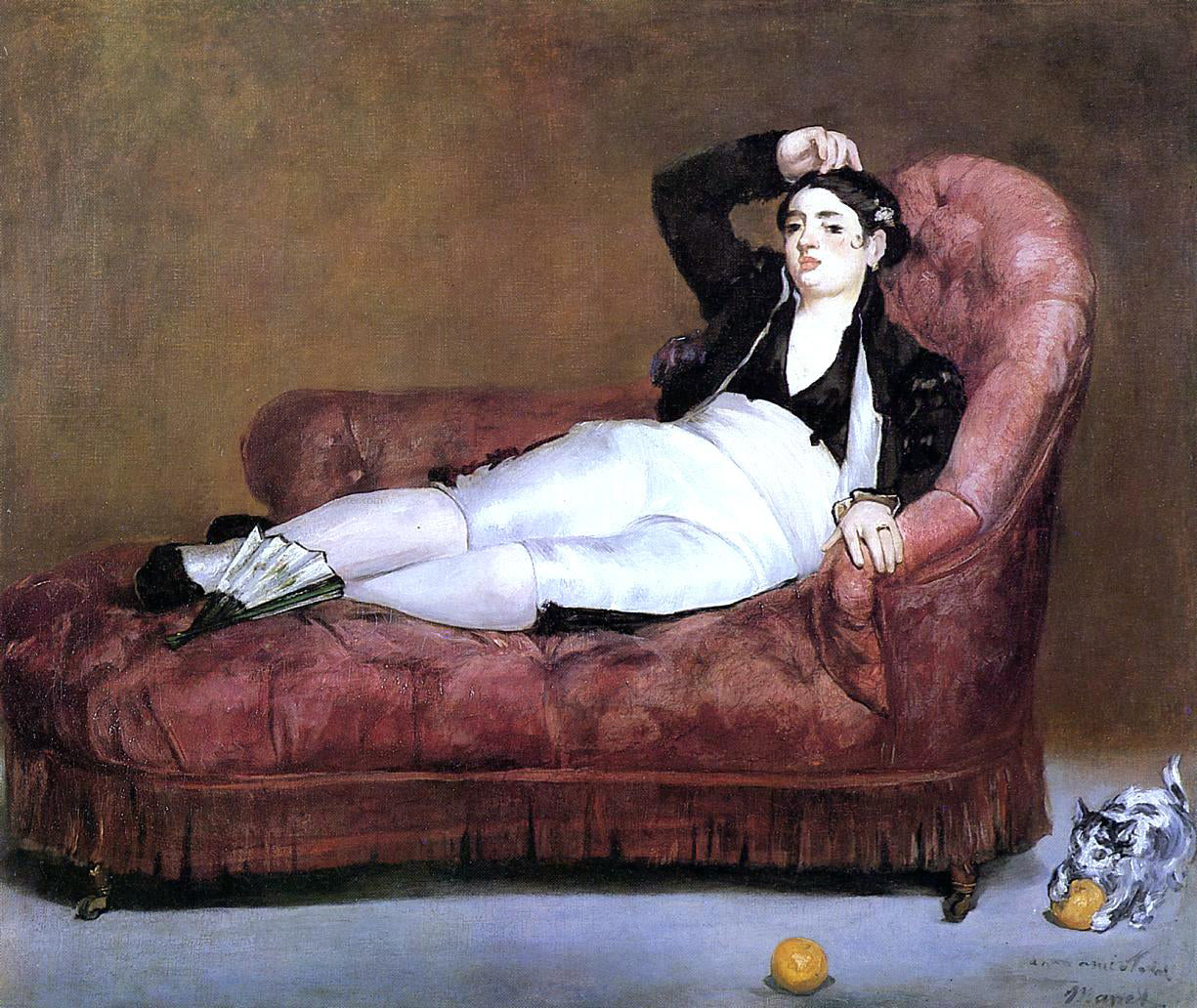 Edouard Manet Young Woman Reclining - Hand Painted Oil Painting