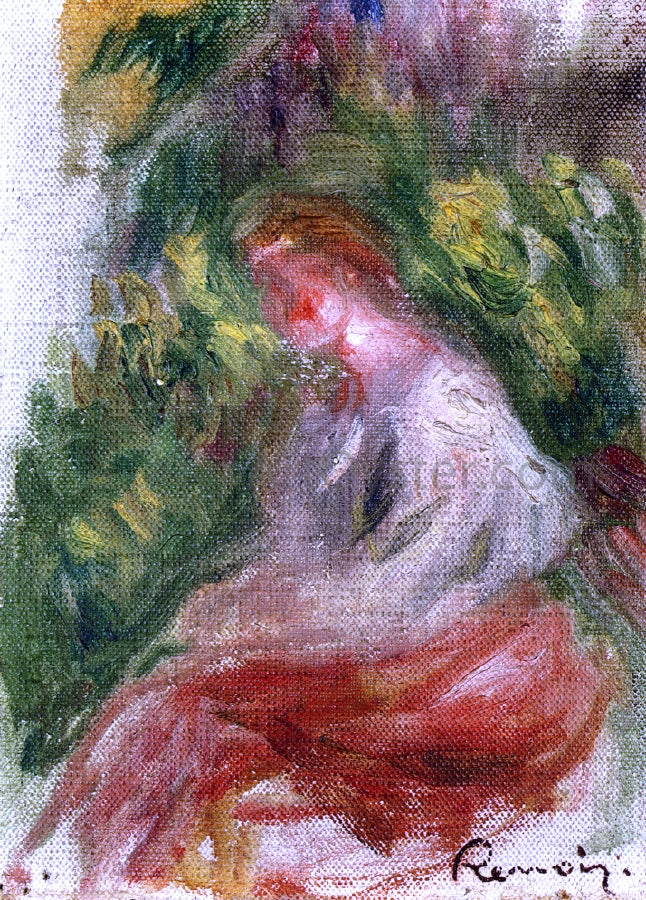 Pierre Auguste Renoir Young Woman Seated - Hand Painted Oil Painting
