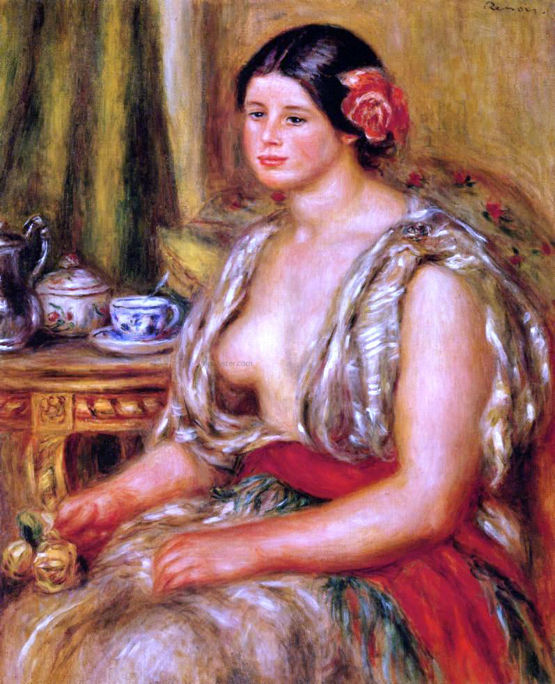 Pierre Auguste Renoir Young Woman Seated in an Oriental Costume - Hand Painted Oil Painting