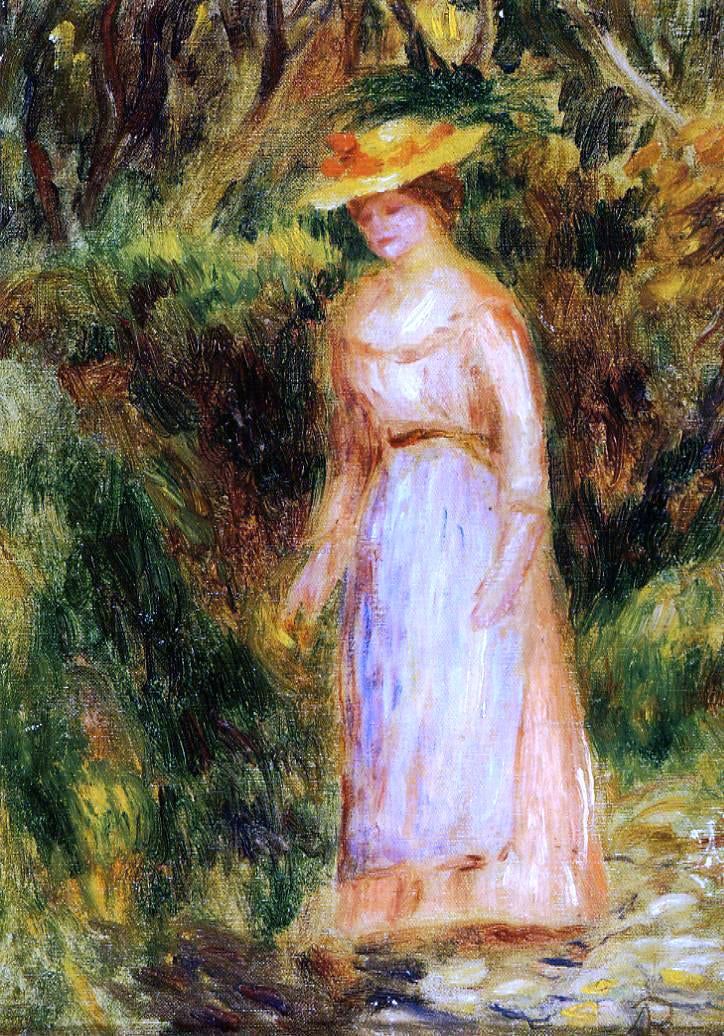 Pierre Auguste Renoir Young Woman Taking a Walk - Hand Painted Oil Painting