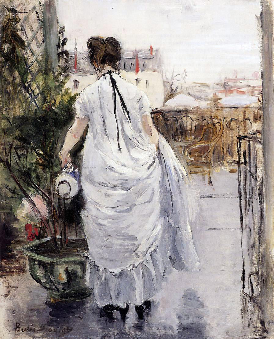 Berthe Morisot Young Woman Watering a Shrub - Hand Painted Oil Painting
