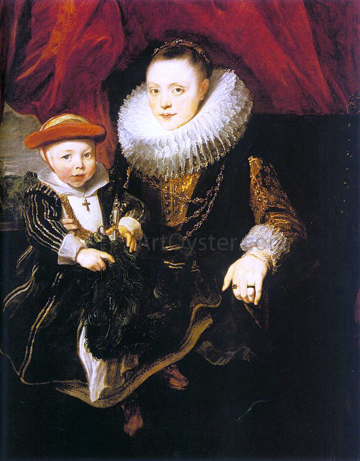 Sir Antony Van Dyck Young Woman with a Child - Hand Painted Oil Painting