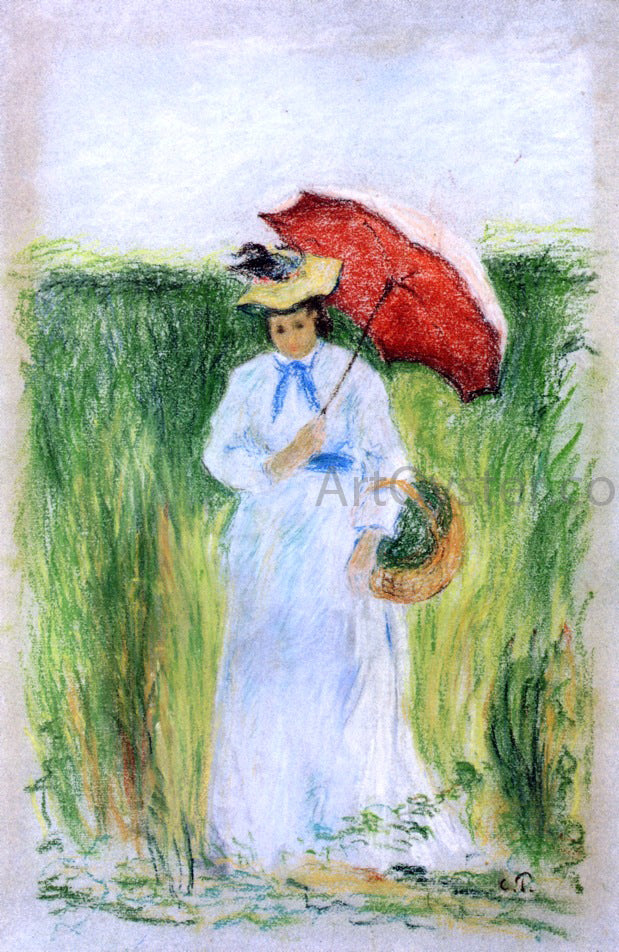 Camille Pissarro Young Woman with an Umbrella - Hand Painted Oil Painting