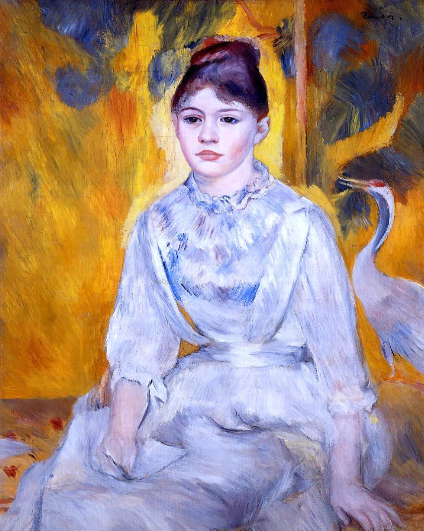Pierre Auguste Renoir Young Woman with Crane - Hand Painted Oil Painting