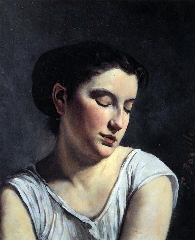 Jean Frederic Bazille Young Woman with Lowered Eyes - Hand Painted Oil Painting