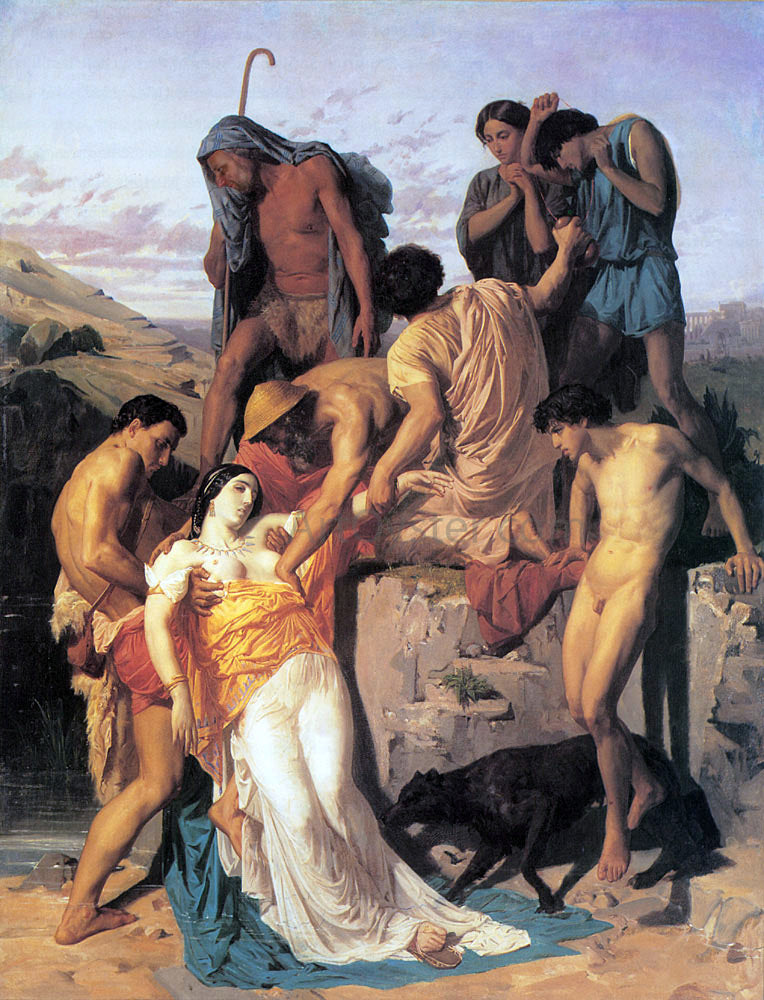 William Adolphe Bouguereau Zenobia found by shepherds on the banks of the Araxes - Hand Painted Oil Painting