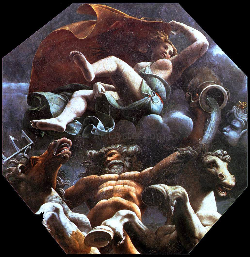 Rinaldo Mantovano Zephyr Blowing Psyche over the Sea - Hand Painted Oil Painting