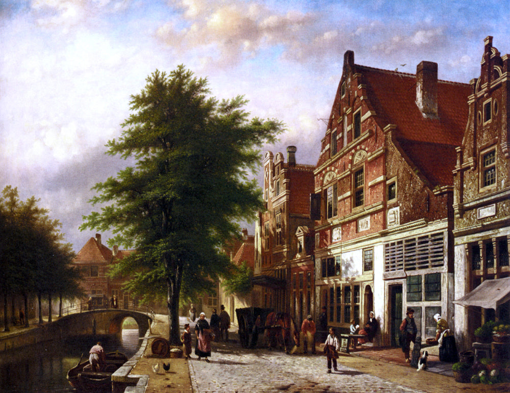 Johannes Franciscus Spohler Zuiderhavendijk In Enkhuizen - Hand Painted Oil Painting
