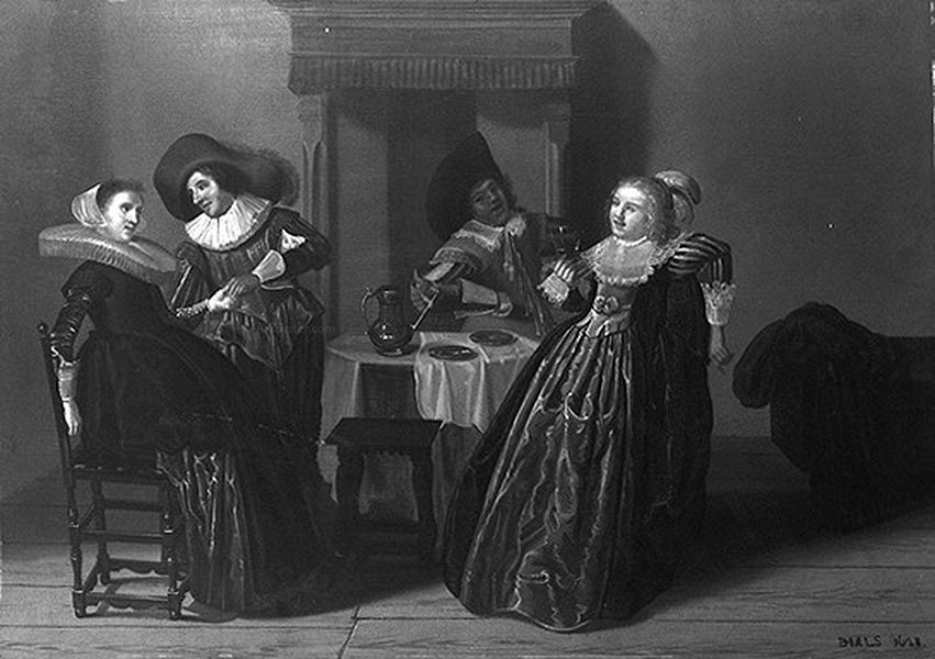 Dirck Hals Zwei Paare - Hand Painted Oil Painting