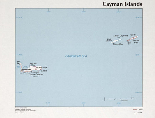 Map of Cayman Islands Framed Push Pin Map