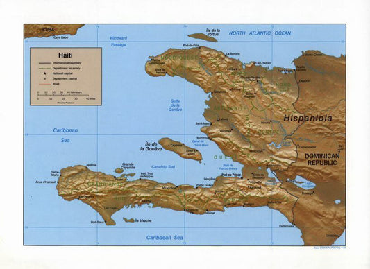 Map of Haiti Framed Push Pin Map