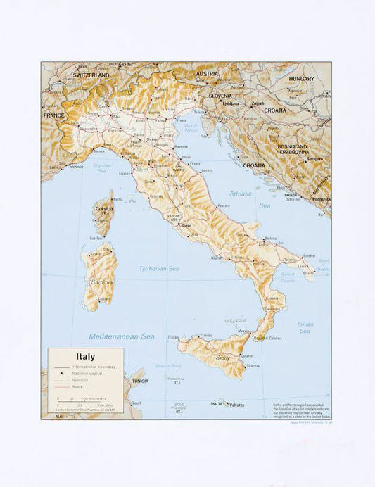 Map of Italy Framed Push Pin Map